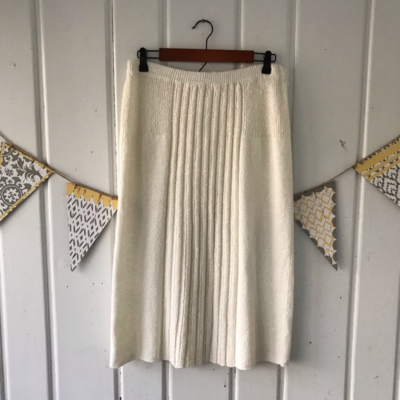 Vintage Dresses & Skirts - Vintage Beldoch Popper Cream Acrylic Knit Skirt